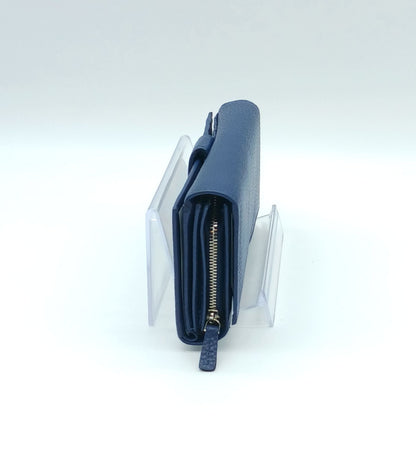 Italian Genuine Pebble Leather Wallet - Blue