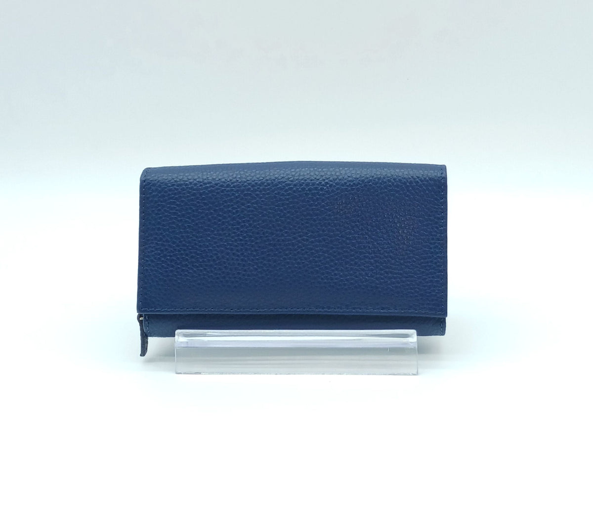 Italian Genuine Pebble Leather Wallet - Blue
