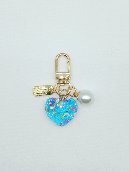 Small Acrylic Heart Keychain Bag Charm