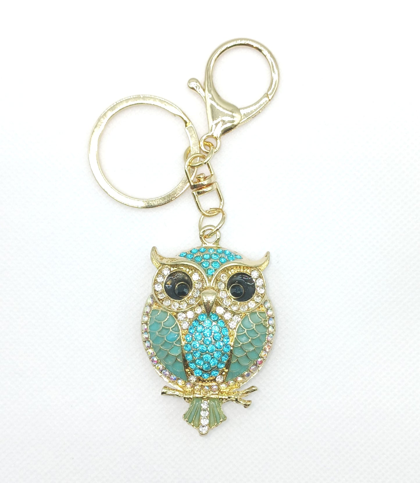 Bling Owl Rhinestone Alloy Keychain Bag Charm