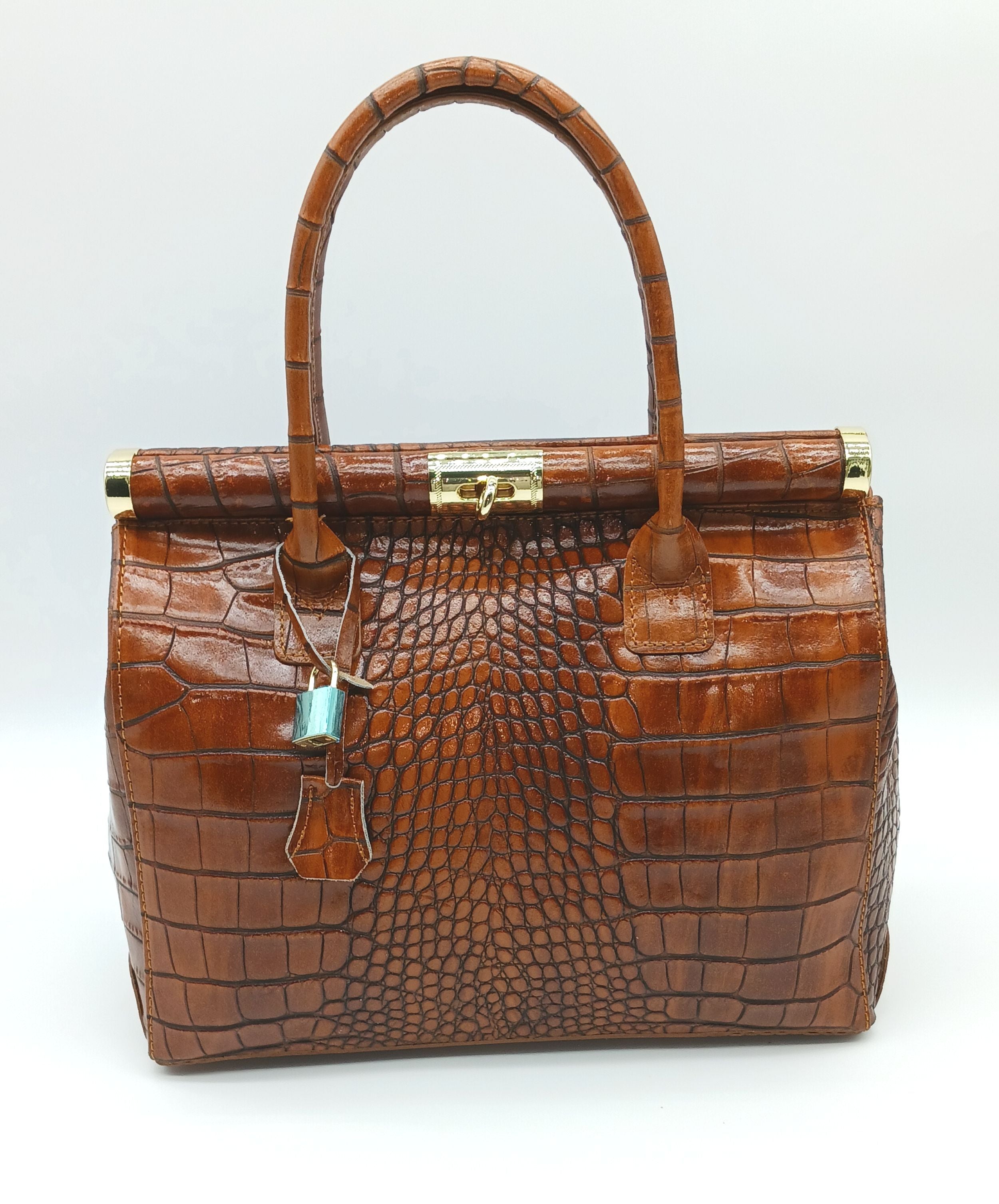 Sally Purse in Crocodile Leather and Suede