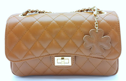 Genuine Leather Keychain Bag Charm – Made In Italy (Warm Colors)