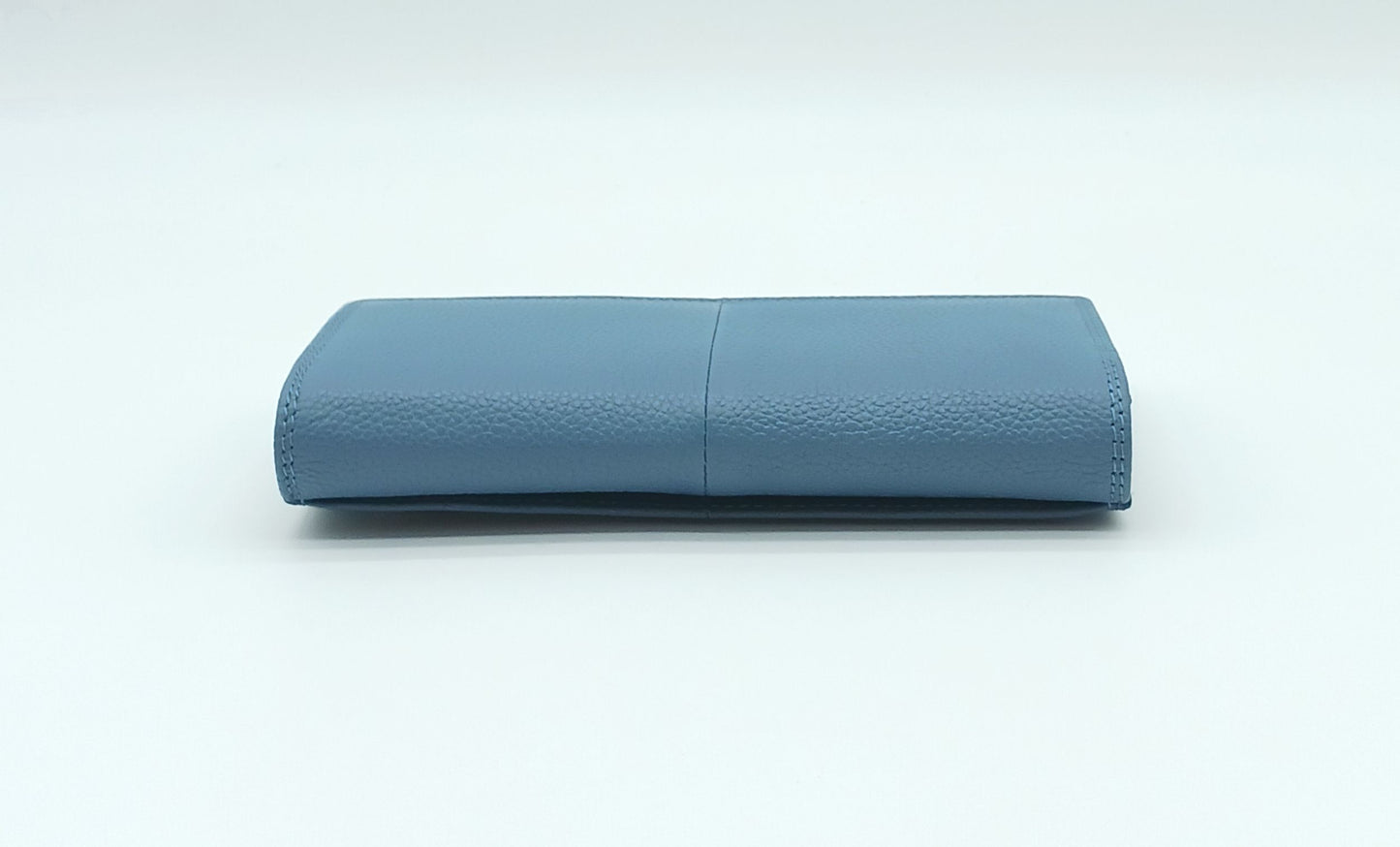 Italian Genuine Pebble Leather Wallet - Cerulean Blue