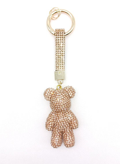Bling Rhinestone Bear Keychain Bag Charm