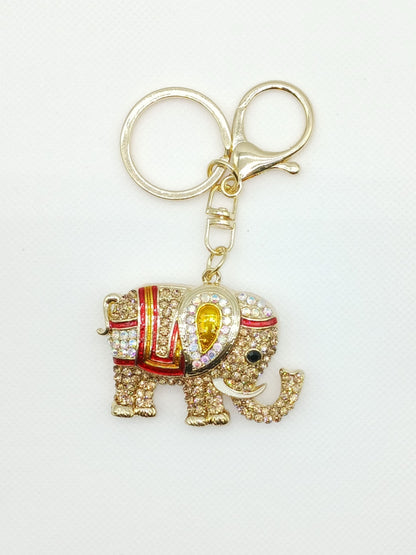 Bling Elephant Rhinestone Keychain Bag Charm