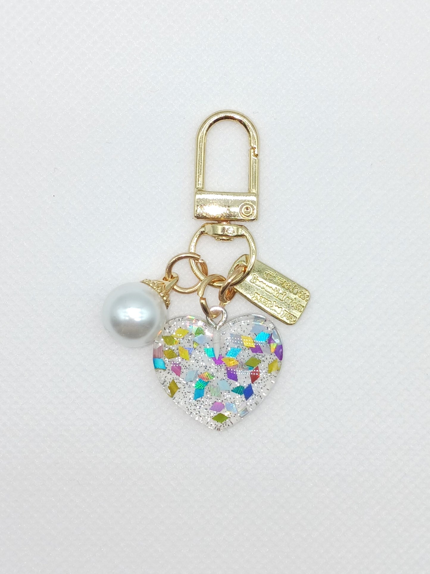 Small Acrylic Heart Keychain Bag Charm