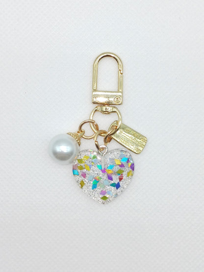 Small Acrylic Heart Keychain Bag Charm