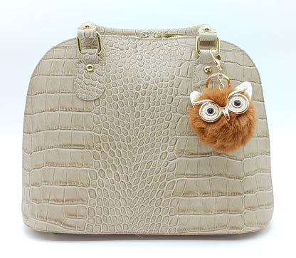 Plush Alloy Owl Keychain Bag Charm – Warm Colors