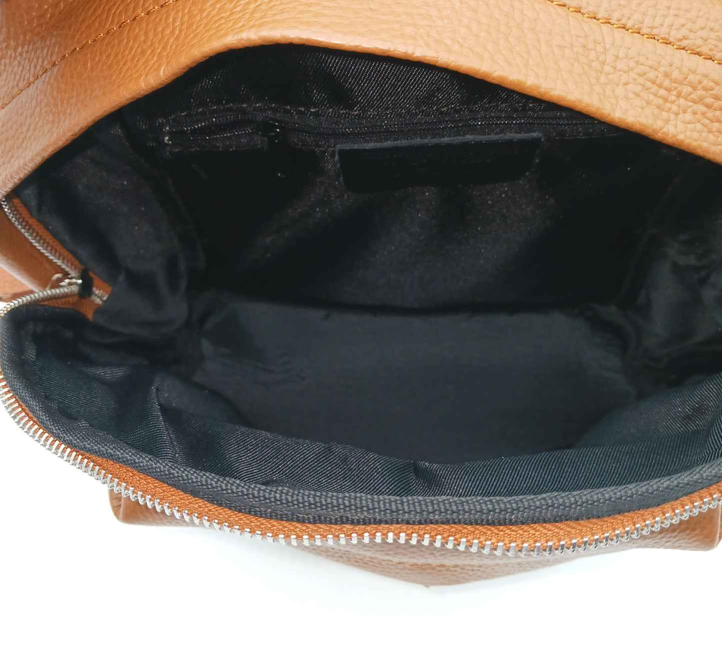 Dark Blue Genuine Pebble Leather Backpack – Made In Italy