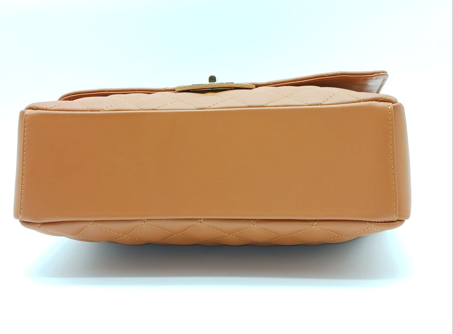 Genuine Leather Quilted Handbag (X-Large) Cognac Brown – Made In Italy