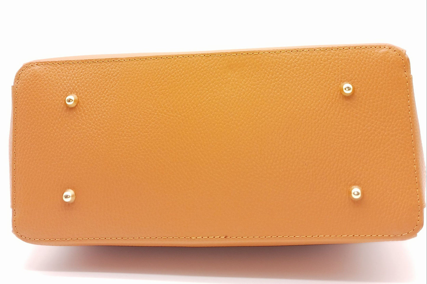 Lock & Key Genuine Pebble Leather Handbag Satchel - Cognac Brown – Made In Italy