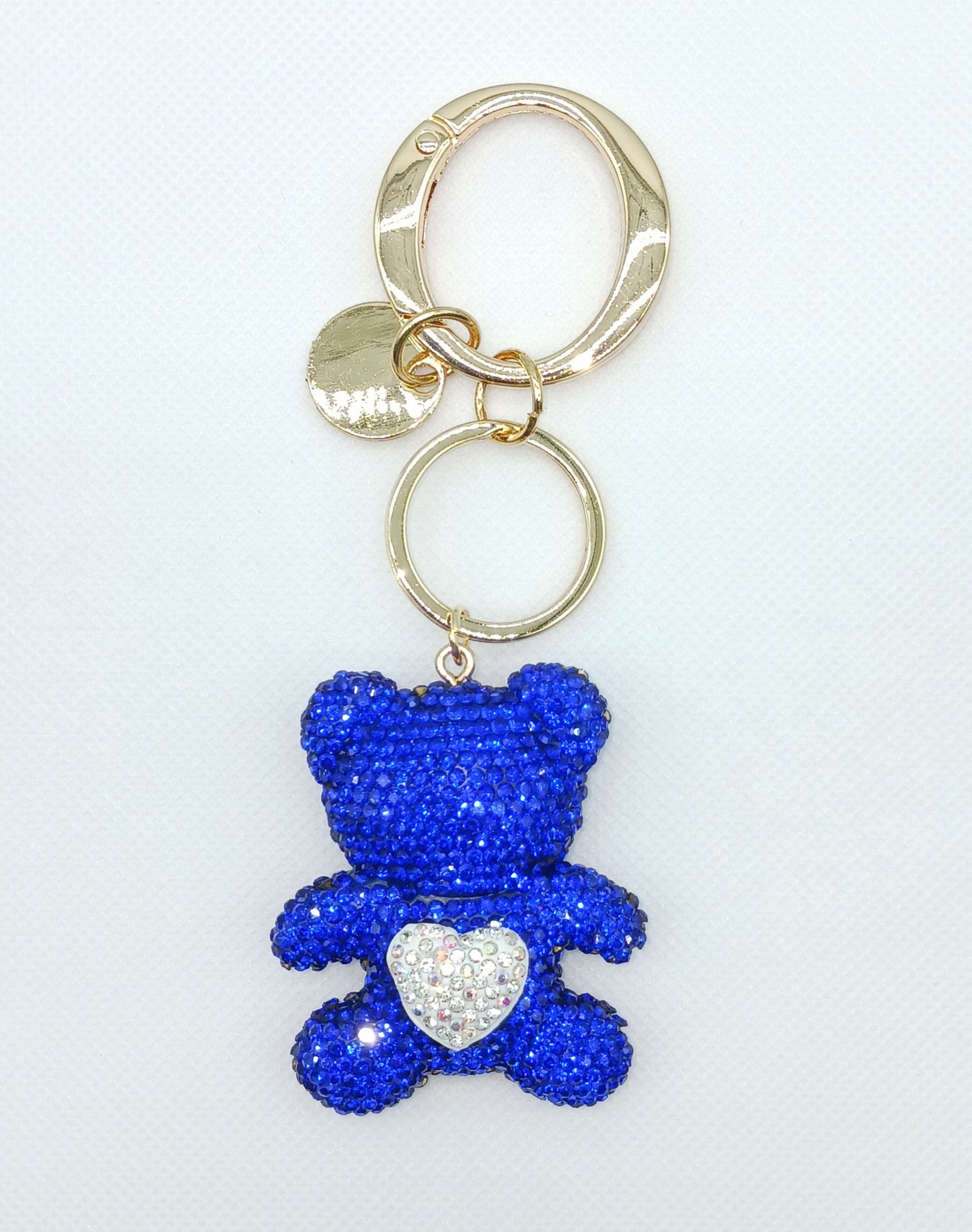 Bling Rhinestone Heart Bear Keychain Bag Charm