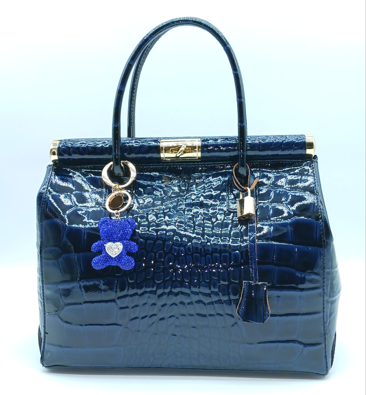 Bling Rhinestone Heart Bear Keychain Bag Charm