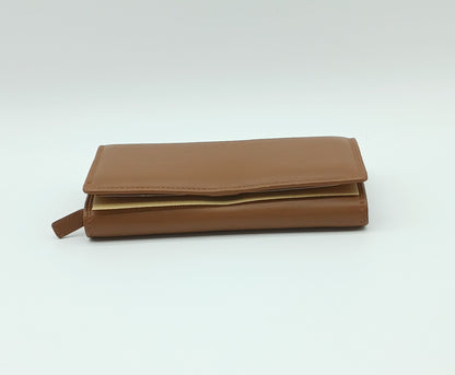 Italian Genuine Soft Leather Wallet - Dark Tan