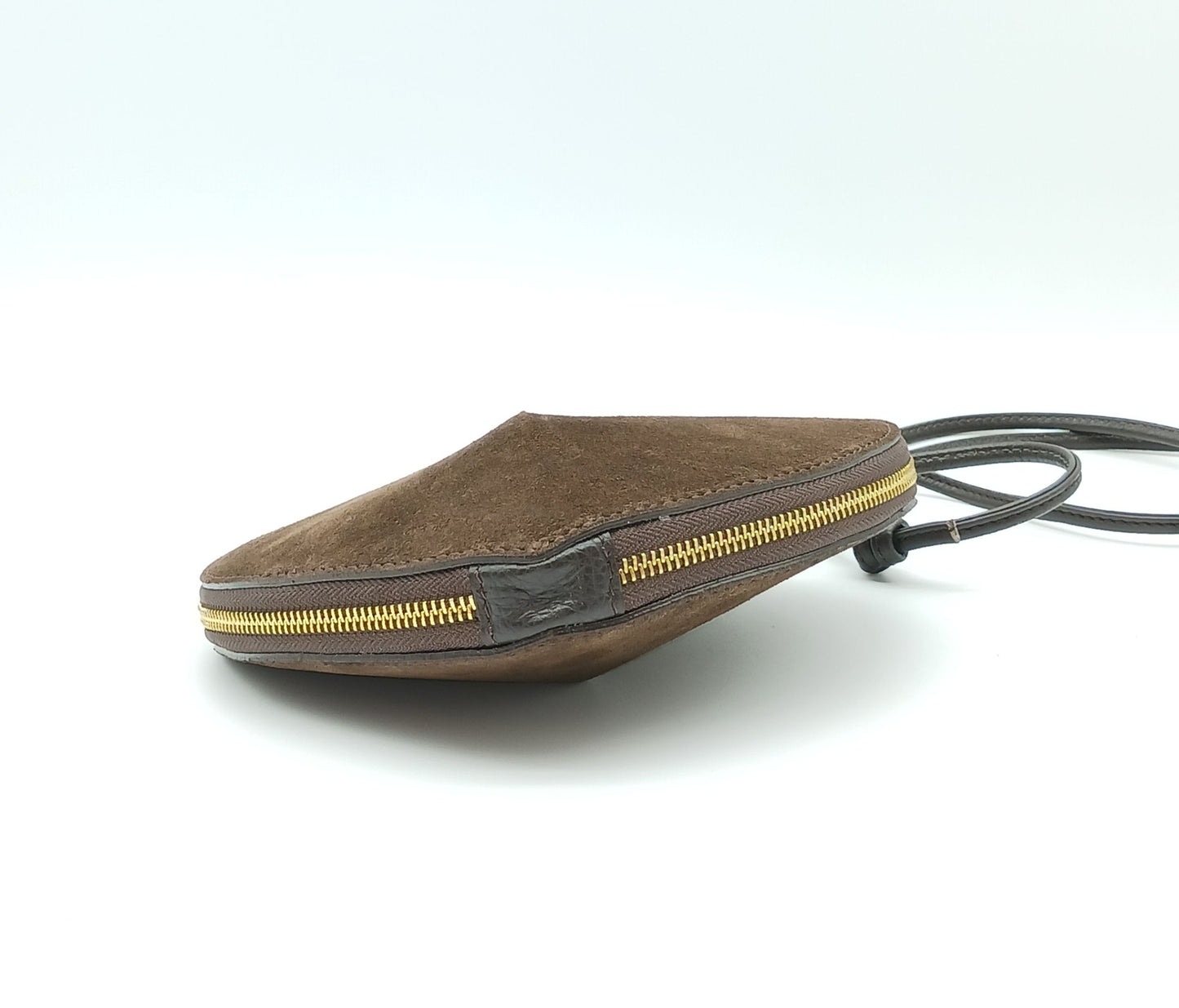 Dark Brown Genuine Suede Heart Crossbody Handbag – Made In Italy