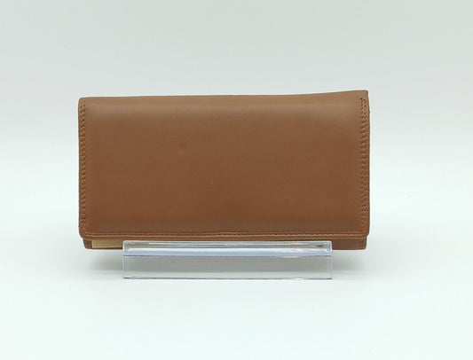 Italian Genuine Soft Leather Wallet - Dark Tan