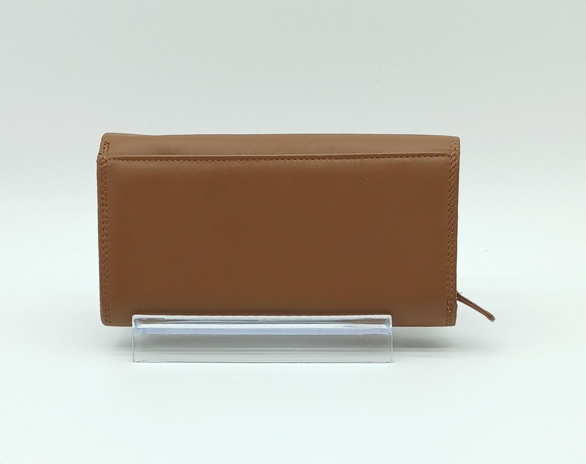Italian Genuine Soft Leather Wallet - Dark Tan