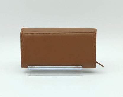 Italian Genuine Soft Leather Wallet - Dark Tan