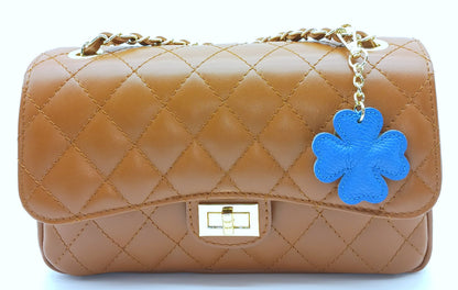 Genuine Leather Keychain Bag Charm – Made In Italy (Warm Colors)