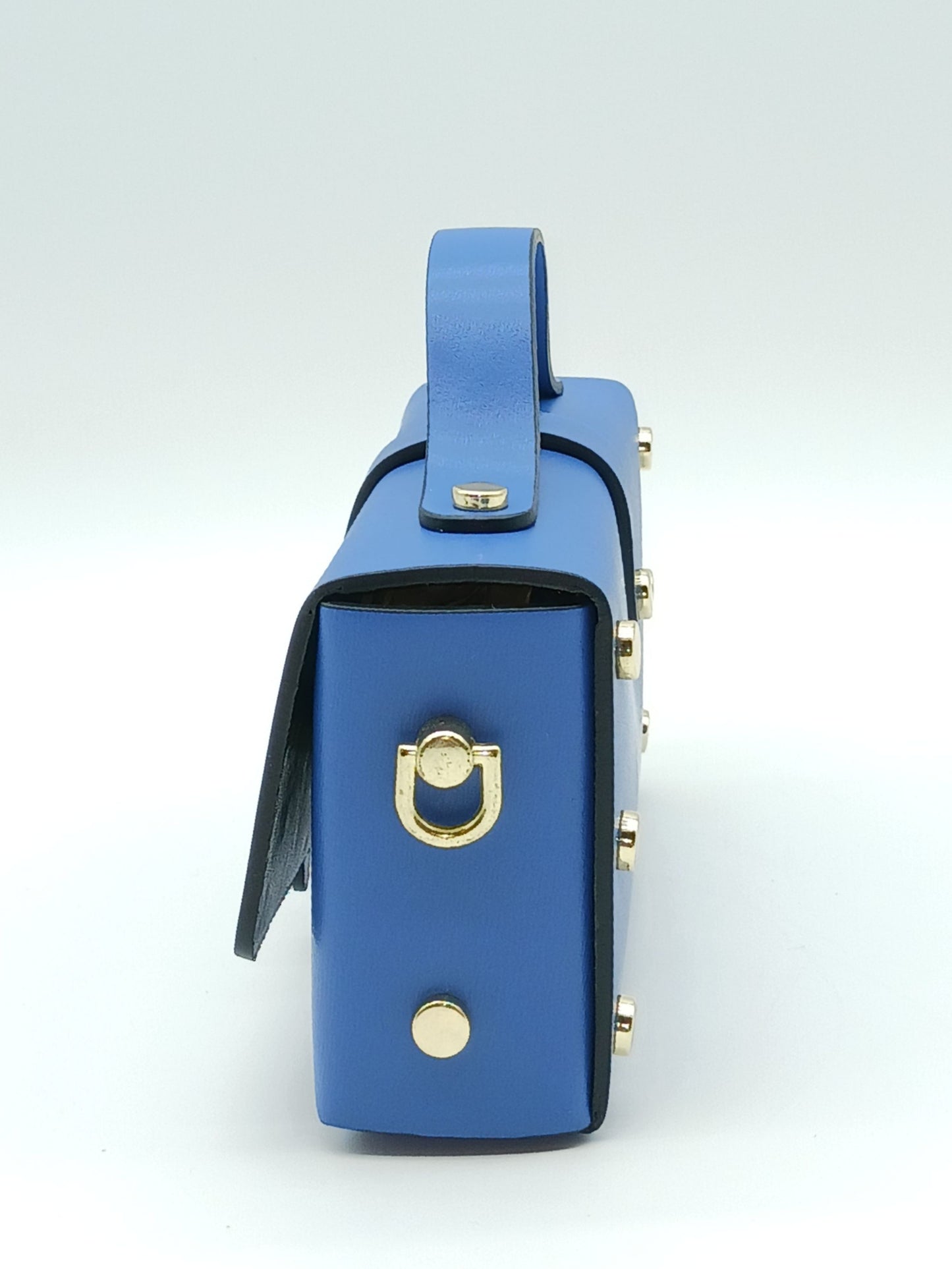 Electric Blue Genuine Leather Small Crossbody Handbag – Made In Italy