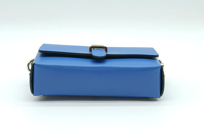 Electric Blue Genuine Leather Small Crossbody Handbag – Made In Italy