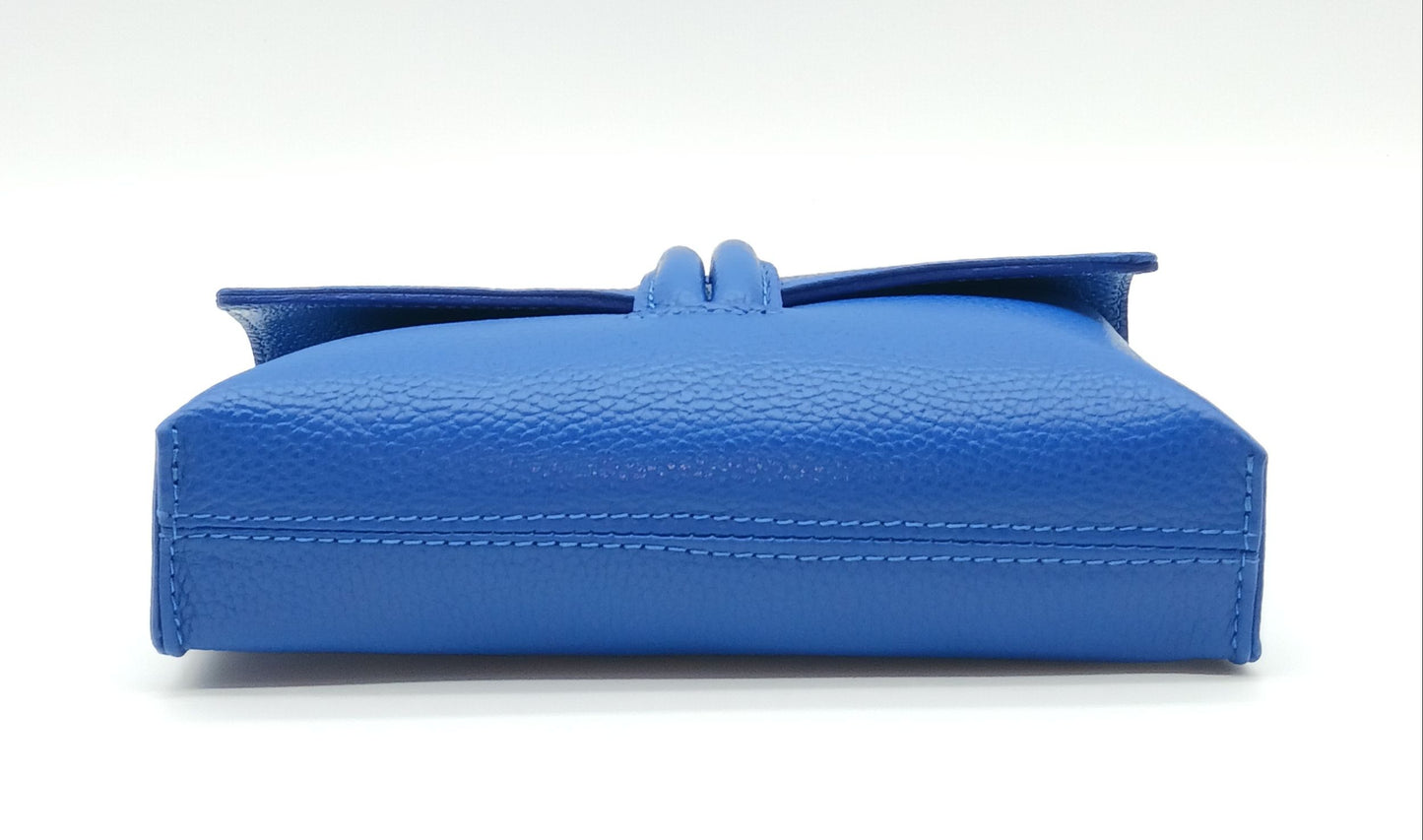 Genuine Pebble Leather Crossbody Handbag - Electric Blue – Made In Italy