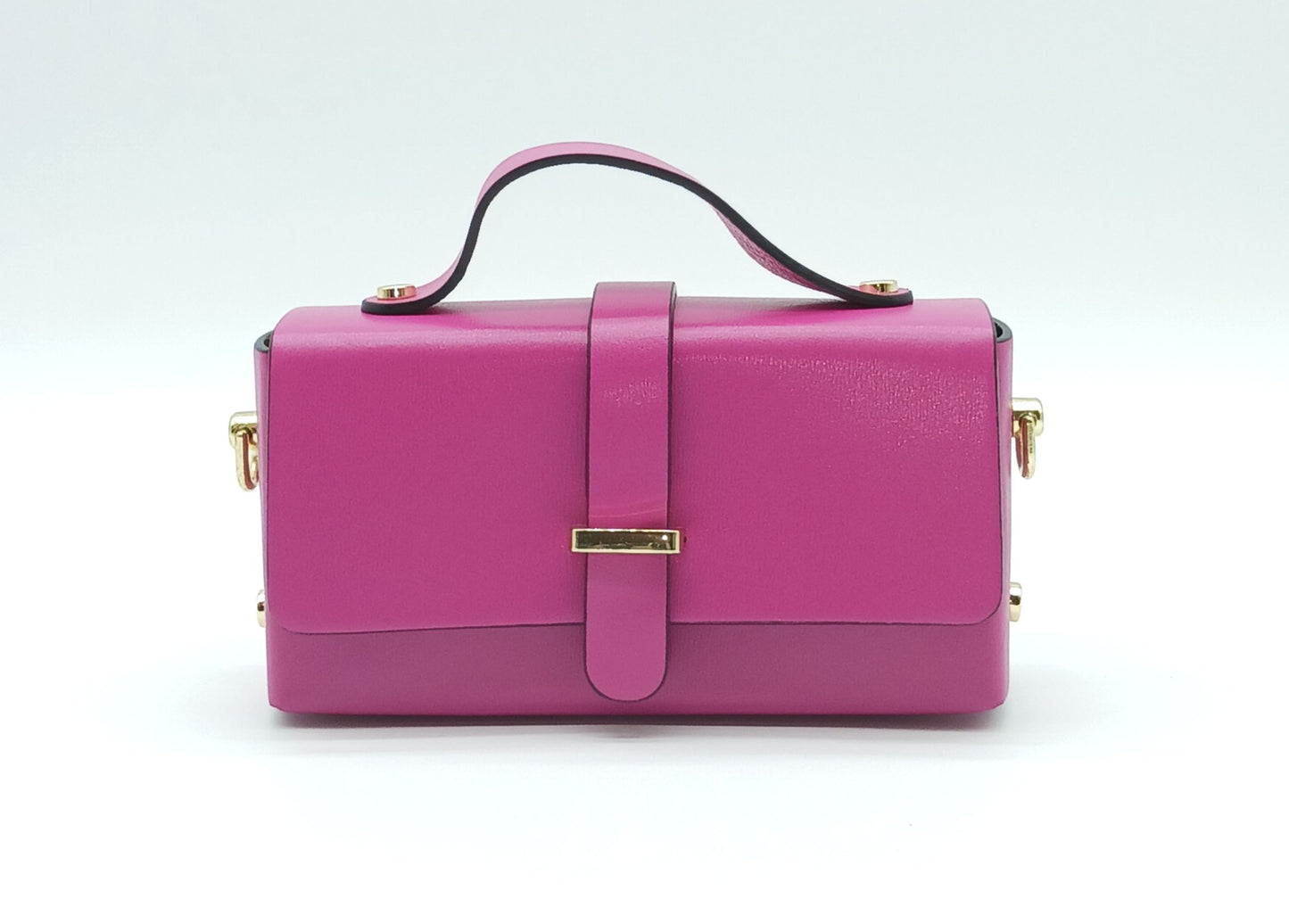 Fuchsia Genuine Leather Small Crossbody Handbag – Made In Italy