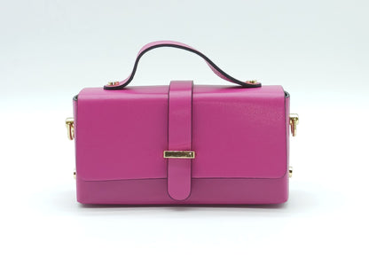 Fuchsia Genuine Leather Small Crossbody Handbag – Made In Italy