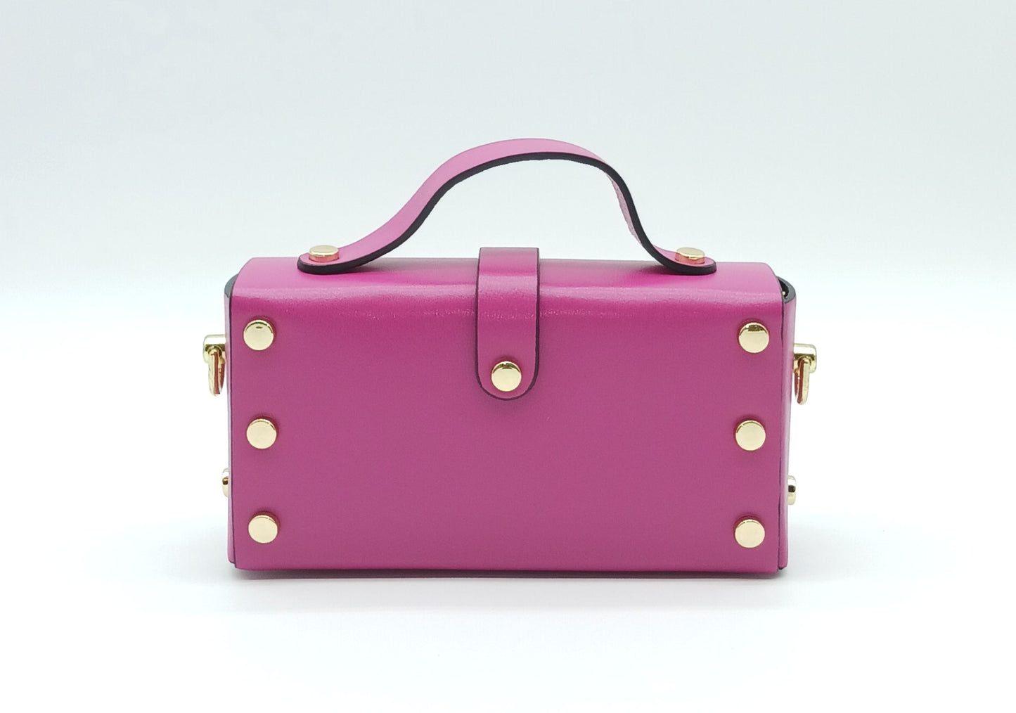 Fuchsia Genuine Leather Small Crossbody Handbag – Made In Italy