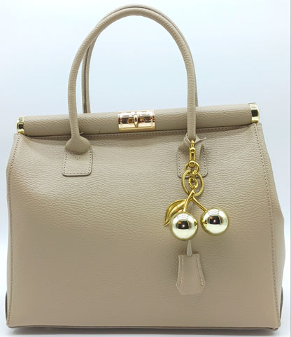 Gold Cherry Zinc Alloy Keychain Bag Charm