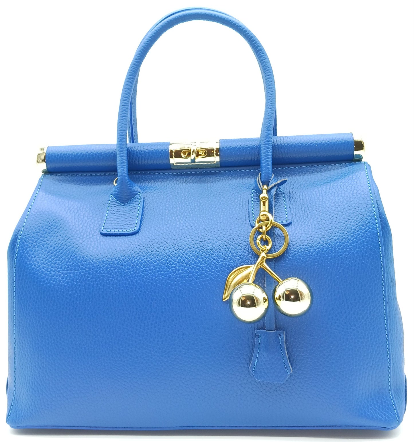 Gold Cherry Zinc Alloy Keychain Bag Charm