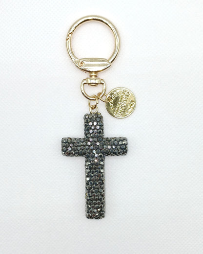 Bling Rhinestone Cross Keychain Bag Charm