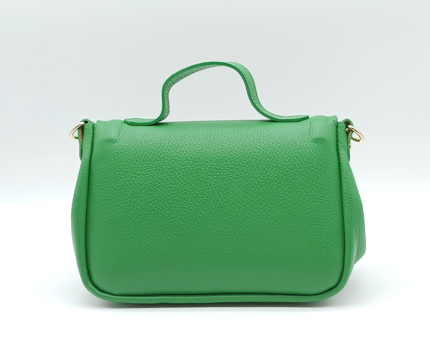 Green Genuine Pebble Leather Crossbody Handbag – Made In Italy