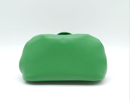 Green Genuine Pebble Leather Crossbody Handbag – Made In Italy