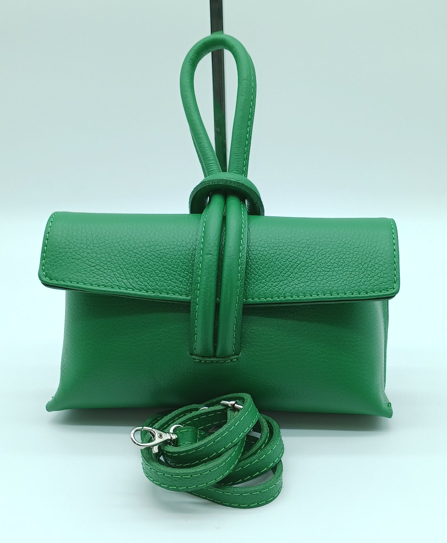 Genuine Pebble Leather Crossbody Handbag - Green – Made In Italy (Copy)
