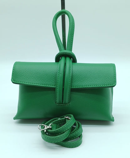 Genuine Pebble Leather Crossbody Handbag - Green – Made In Italy (Copy)