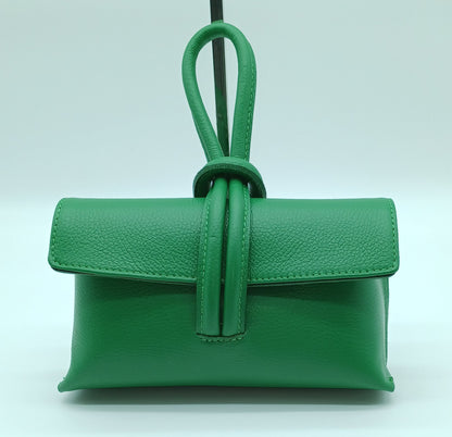 Genuine Pebble Leather Crossbody Handbag - Green – Made In Italy (Copy)