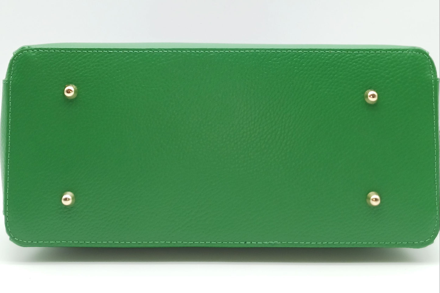 Lock & Key Genuine Pebble Leather Handbag Satchel - Green – Made In Italy