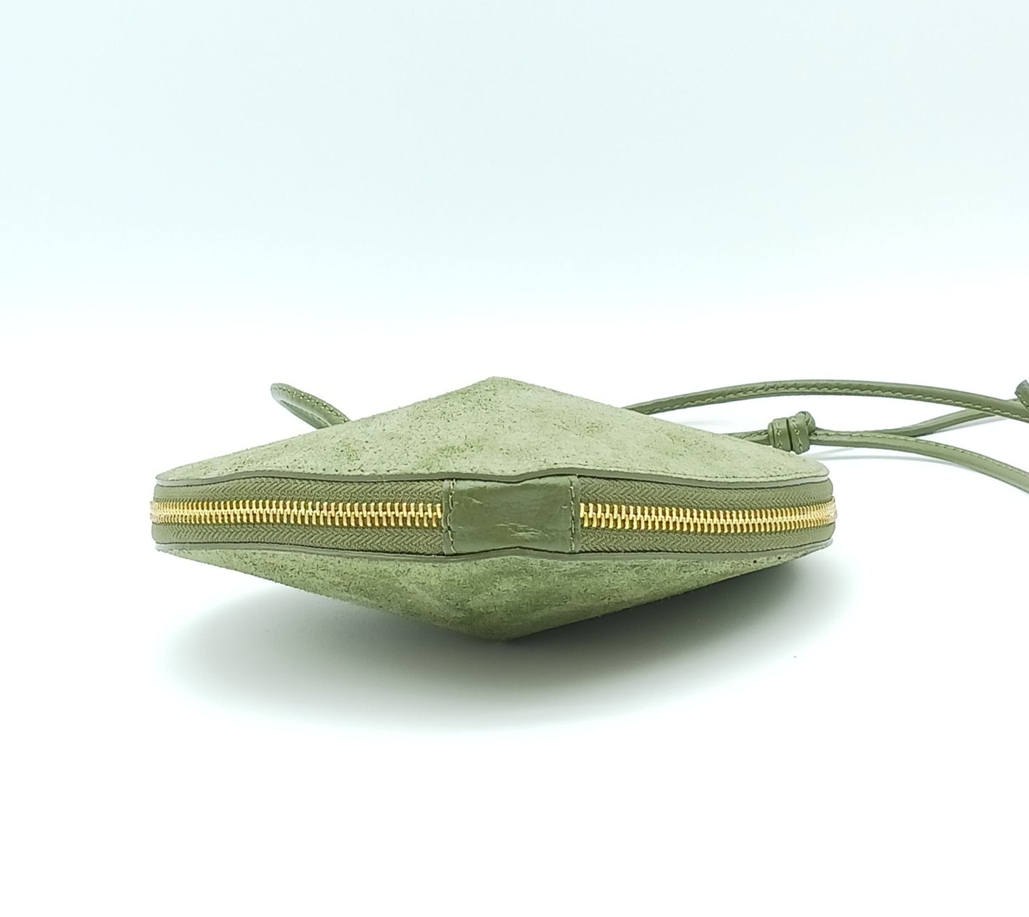 Green Genuine Suede Heart Crossbody Handbag – Made In Italy