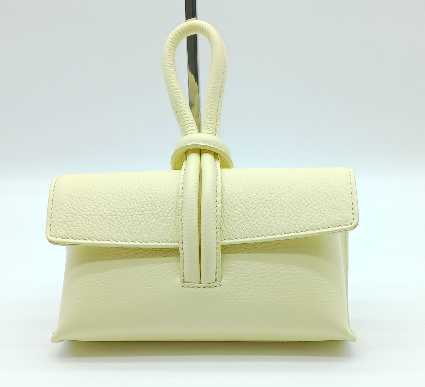 Genuine Pebble Leather Crossbody Handbag - Lemon Yellow – Made In Italy