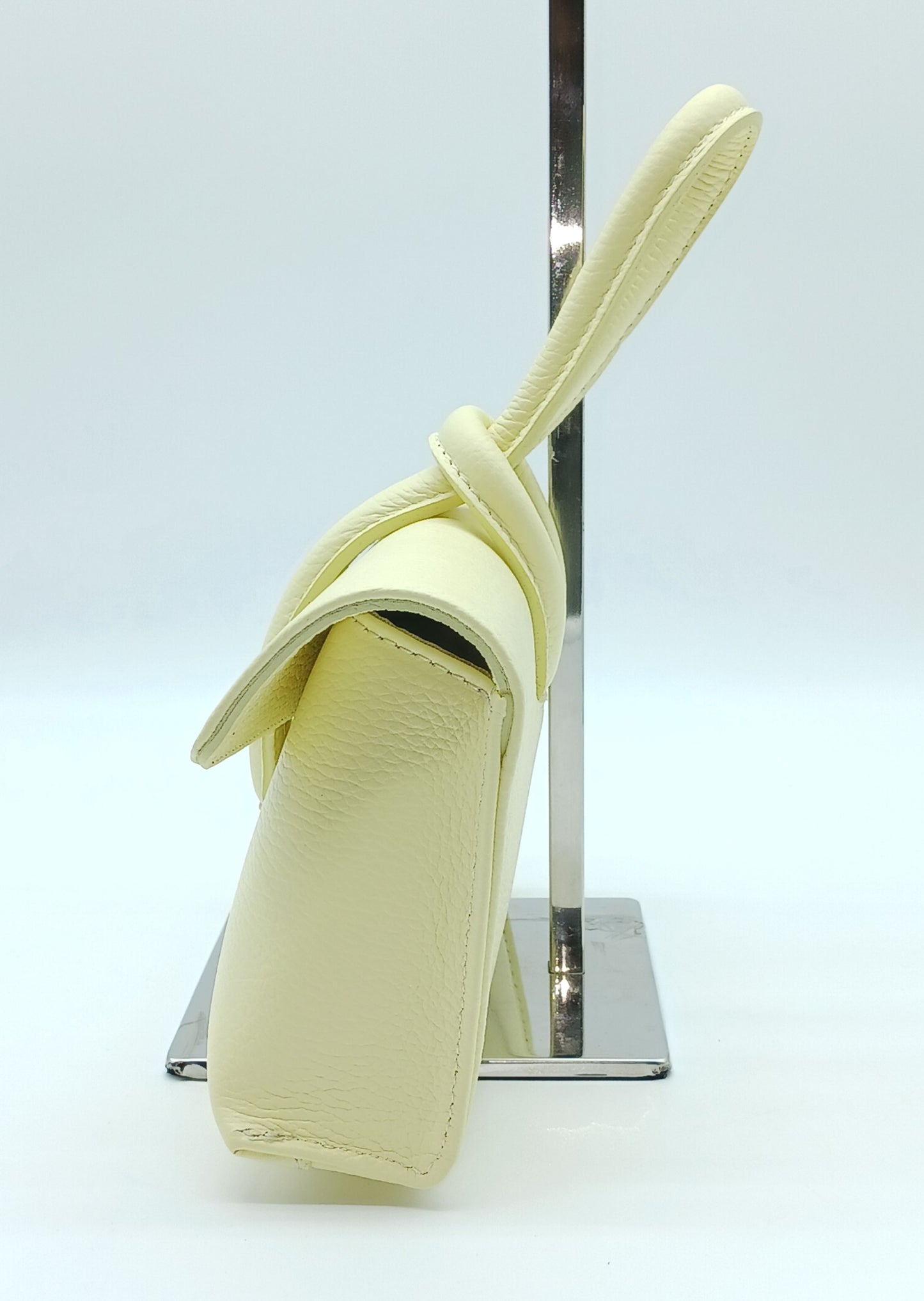 Genuine Pebble Leather Crossbody Handbag - Lemon Yellow – Made In Italy