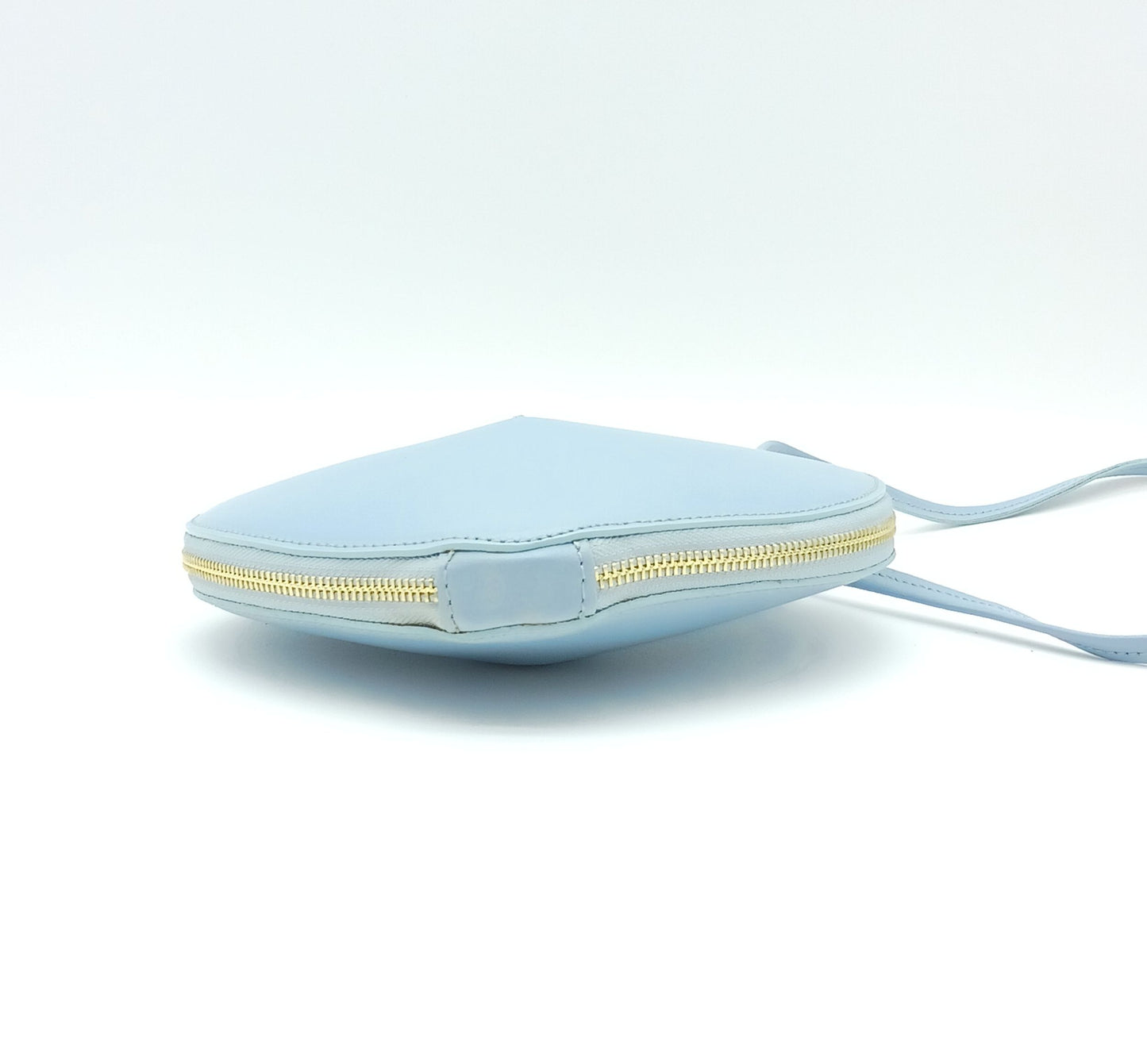 Light Blue Genuine Leather Heart Crossbody Handbag – Made In Italy
