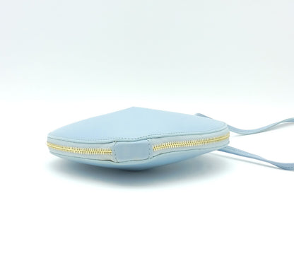 Light Blue Genuine Leather Heart Crossbody Handbag – Made In Italy