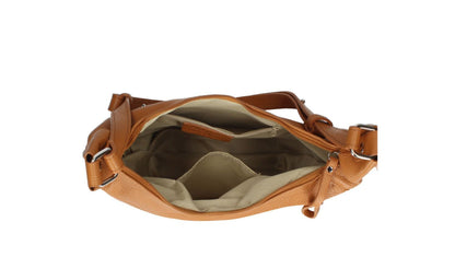 Genuine Pebble Leather Shoulder Handbag – Made In Italy - White
