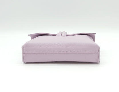 Genuine Pebble Leather Crossbody Handbag - Lilac – Made In Italy