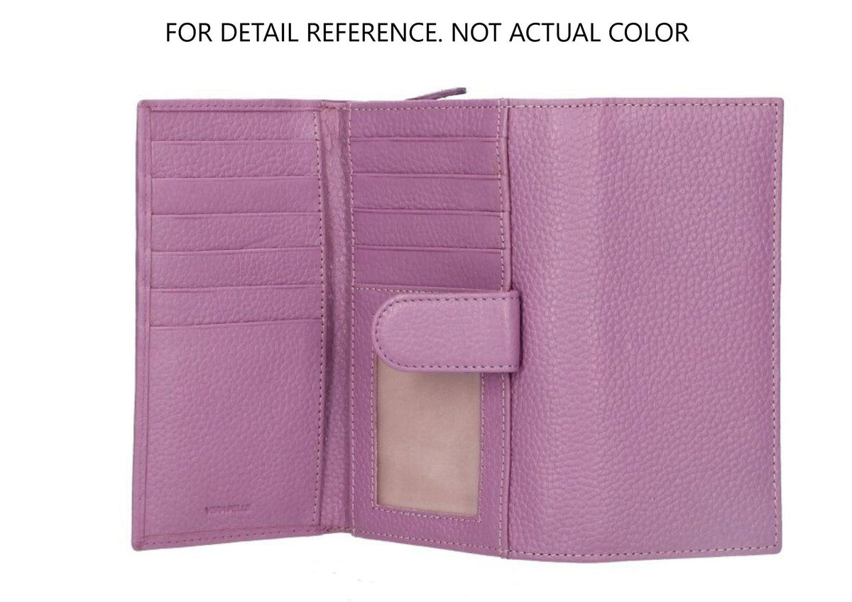 Italian Genuine Pebble Leather Wallet - Cognac Brown