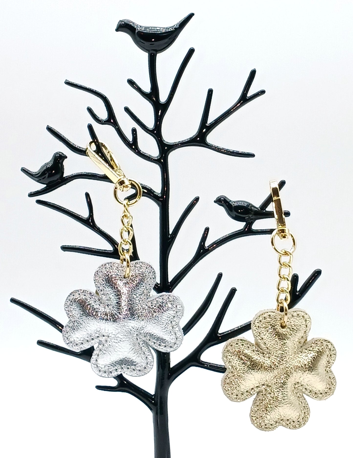 Metallic Genuine Leather Keychain Bag Charm – Made In Italy