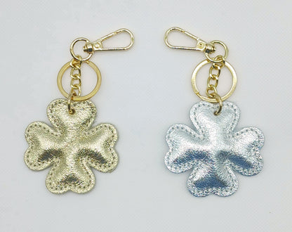 Metallic Genuine Leather Keychain Bag Charm – Made In Italy