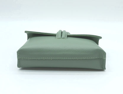 Genuine Pebble Leather Crossbody Handbag - Mint Green – Made In Italy