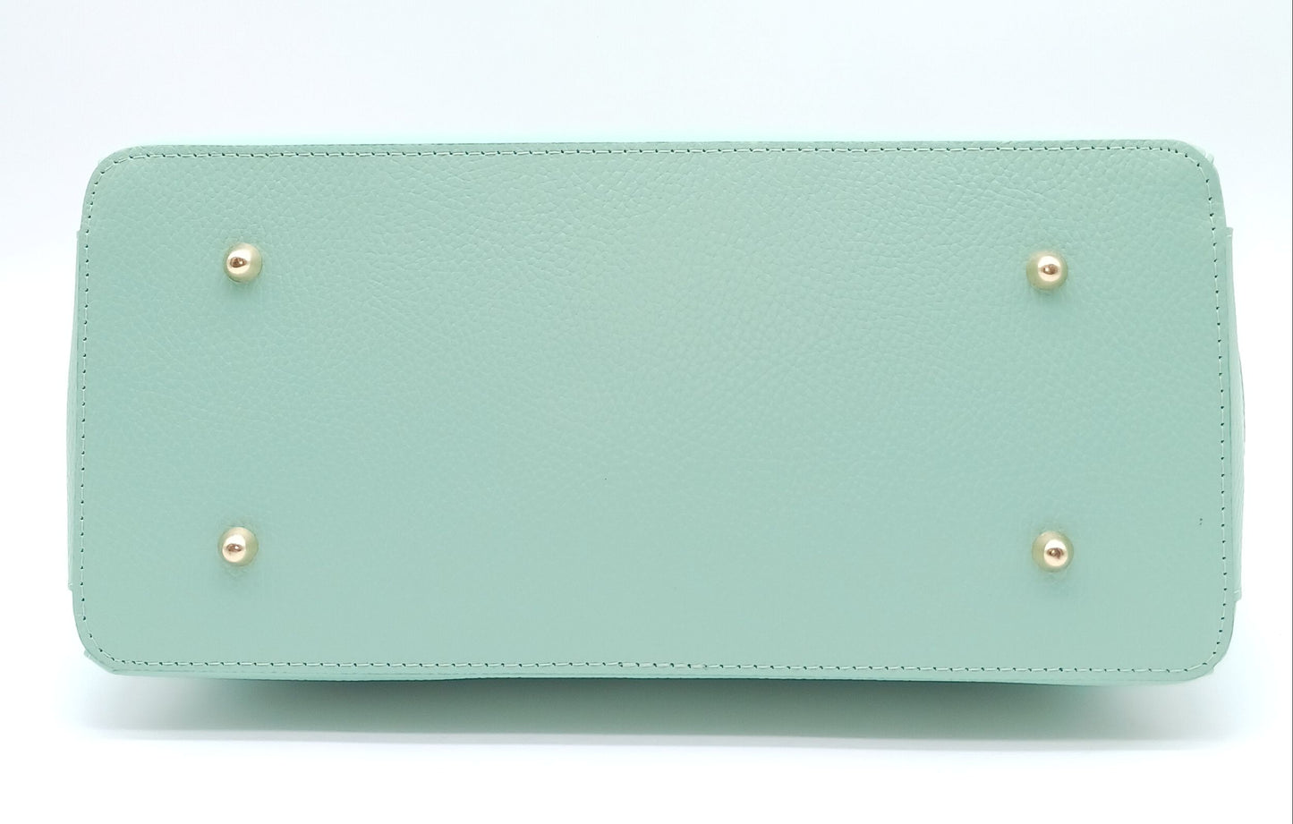 Lock & Key Genuine Pebble Leather Handbag Satchel - Mint Green – Made In Italy
